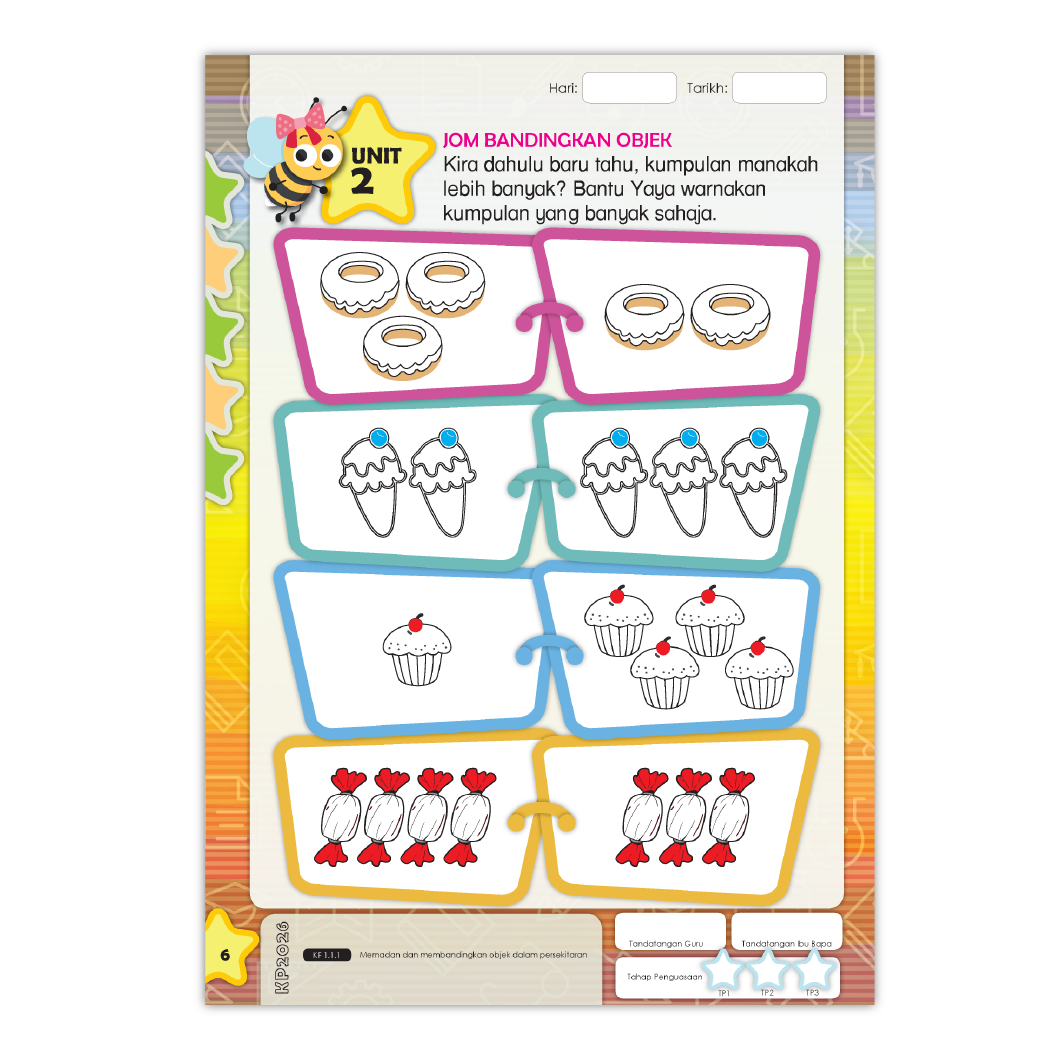 Buku Aktiviti Prasekolah Awal Matematik 1 | Selari Kurikulum Prasekolah 2026