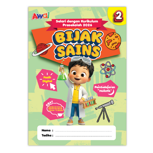 Buku Aktiviti Prasekolah Bijak Sains 2 | Selari Kurikulum Prasekolah 2026