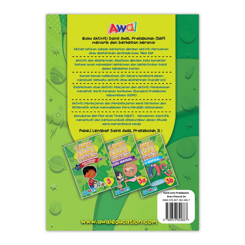 Sains Awal Prasekolah (4-6 Tahun) - Buku Makmal 3A