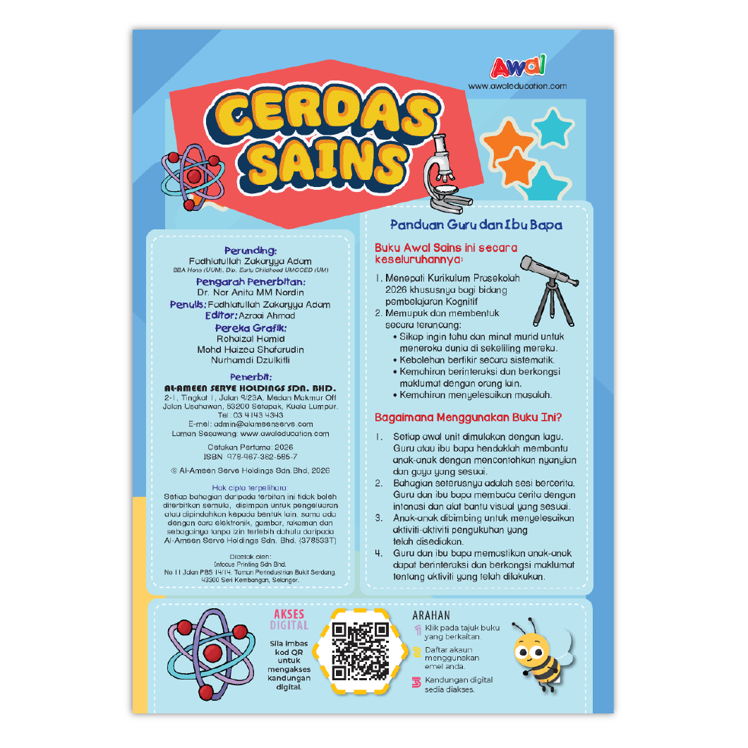 Buku Aktiviti Prasekolah Cerdas Sains 3 | Selari Kurikulum Prasekolah 2026