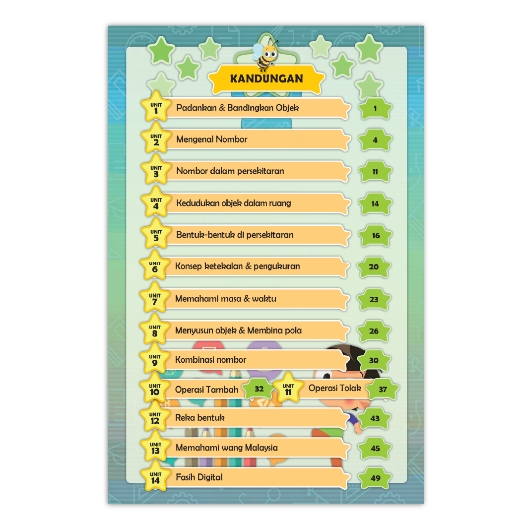 Buku Aktiviti Prasekolah Cerdas Matematik 3 | Selari Kurikulum Prasekolah 2026