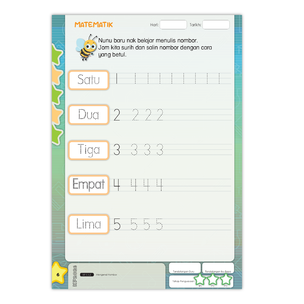 Buku Aktiviti Prasekolah Cerdas Matematik 3 | Selari Kurikulum Prasekolah 2026