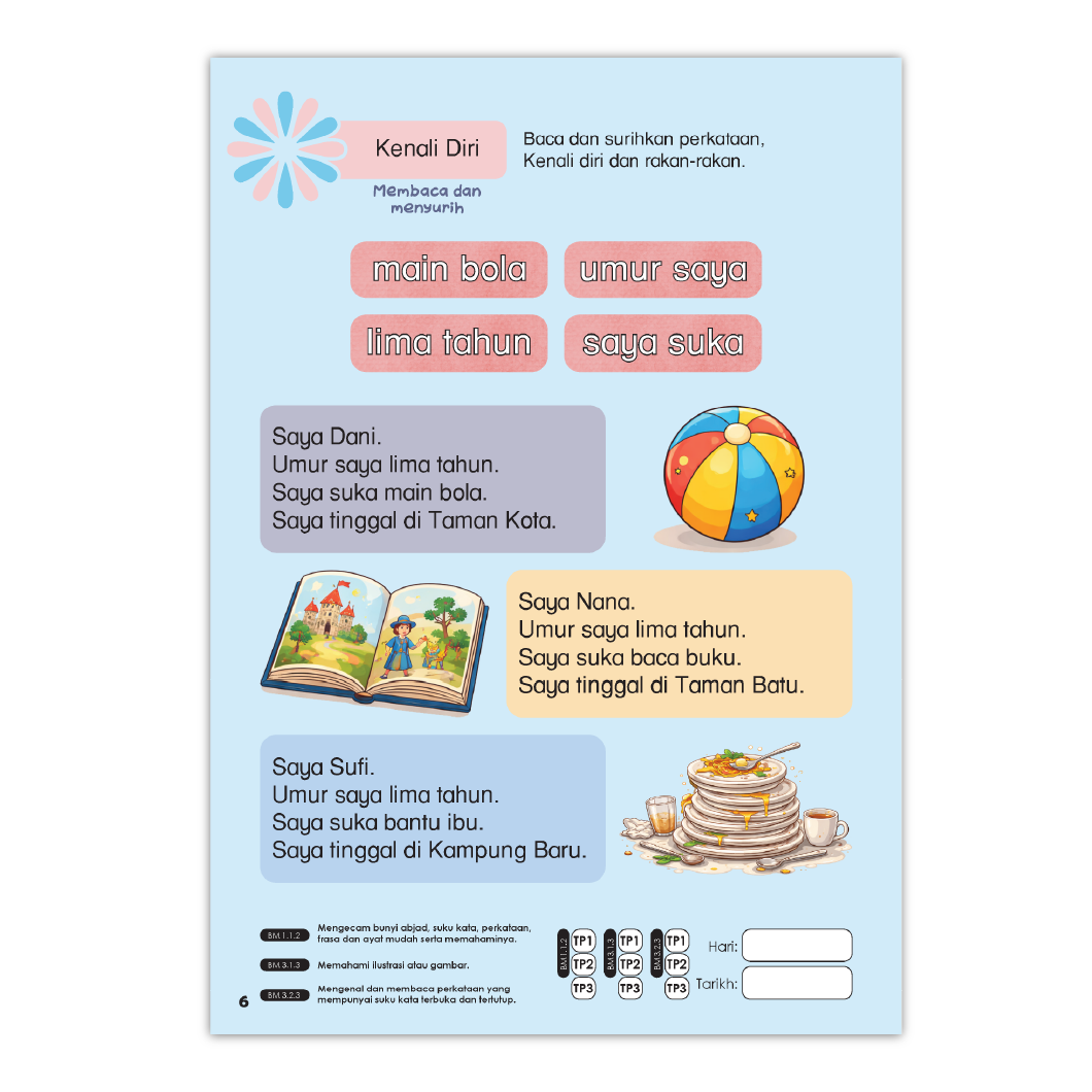 Buku Aktiviti Prasekolah Bijak Bahasa Melayu 2 | Selari Kurikulum Prasekolah 2026