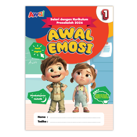 Buku Aktiviti Prasekolah Awal Emosi 1 | Selari Kurikulum Prasekolah 2026