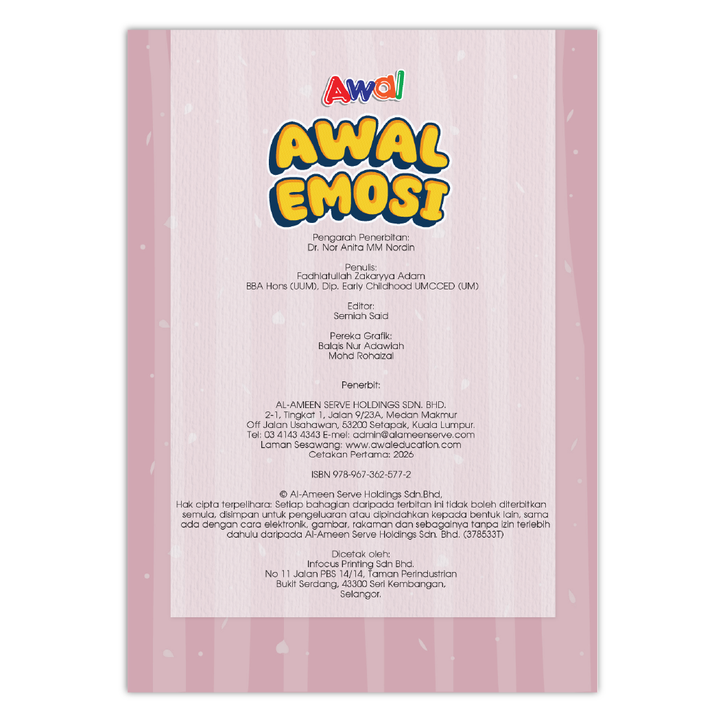 Buku Aktiviti Prasekolah Awal Emosi 1 | Selari Kurikulum Prasekolah 2026