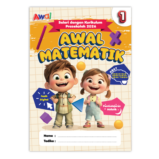 Buku Aktiviti Prasekolah Awal Matematik 1 | Selari Kurikulum Prasekolah 2026