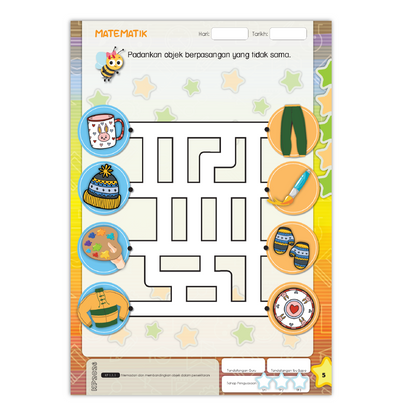 Buku Aktiviti Prasekolah Awal Matematik 1 | Selari Kurikulum Prasekolah 2026