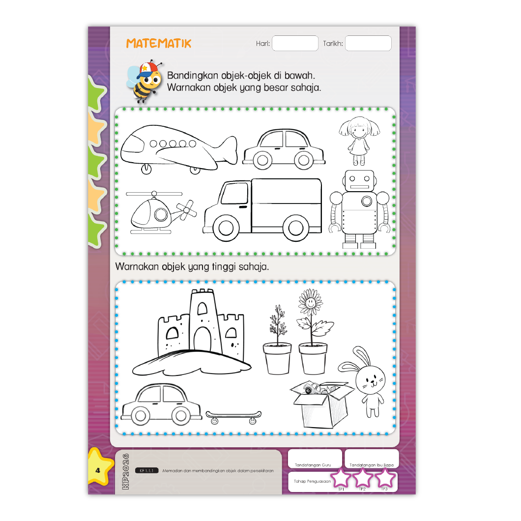 Buku Aktiviti Prasekolah Bijak Matematik 2 | Selari Kurikulum Prasekolah 2026