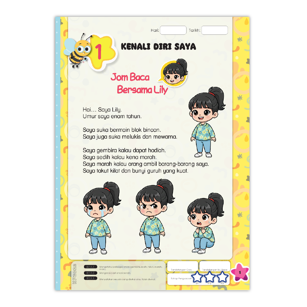 Buku Aktiviti Prasekolah Cerdas Emosi 3 | Selari Kurikulum Prasekolah 2026