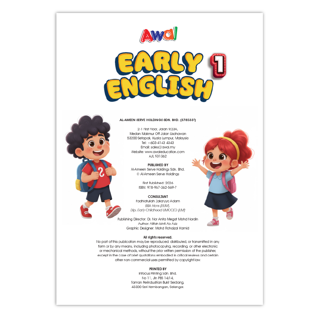 Buku Aktiviti Prasekolah Early English 1 | Selari Kurikulum Prasekolah 2026