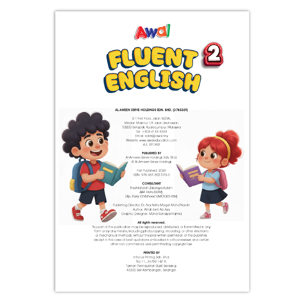 Buku Aktiviti Prasekolah Fluent English 2 | Selari Kurikulum Prasekolah 2026