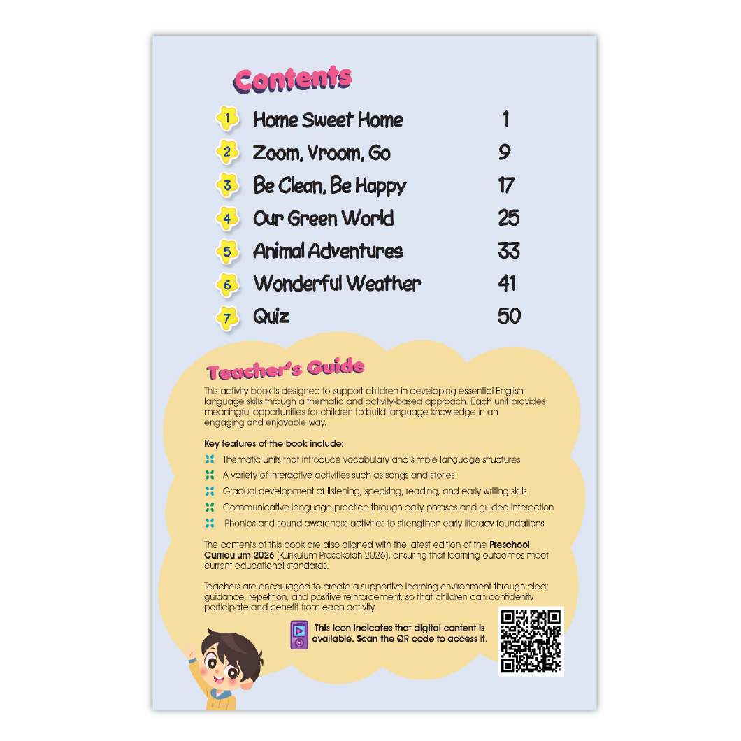 Buku Aktiviti Prasekolah Fluent English 2 | Selari Kurikulum Prasekolah 2026